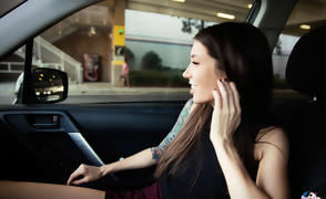 Misty Gates Public Flashing in the Car